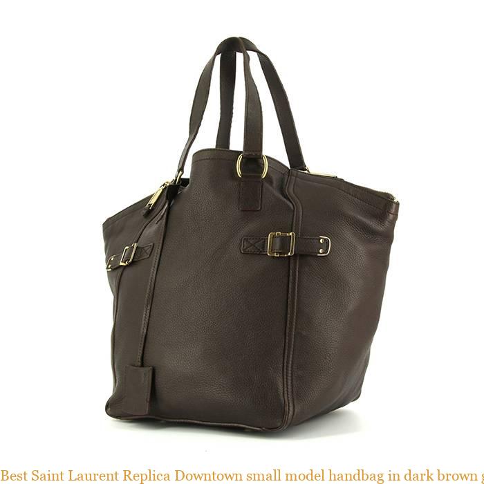 Best Saint Laurent Replica Downtown small model handbag in dark brown ...