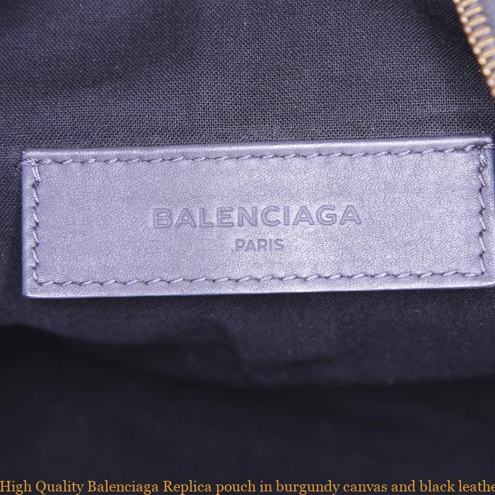 High Quality Balenciaga Replica pouch in burgundy canvas and black ...