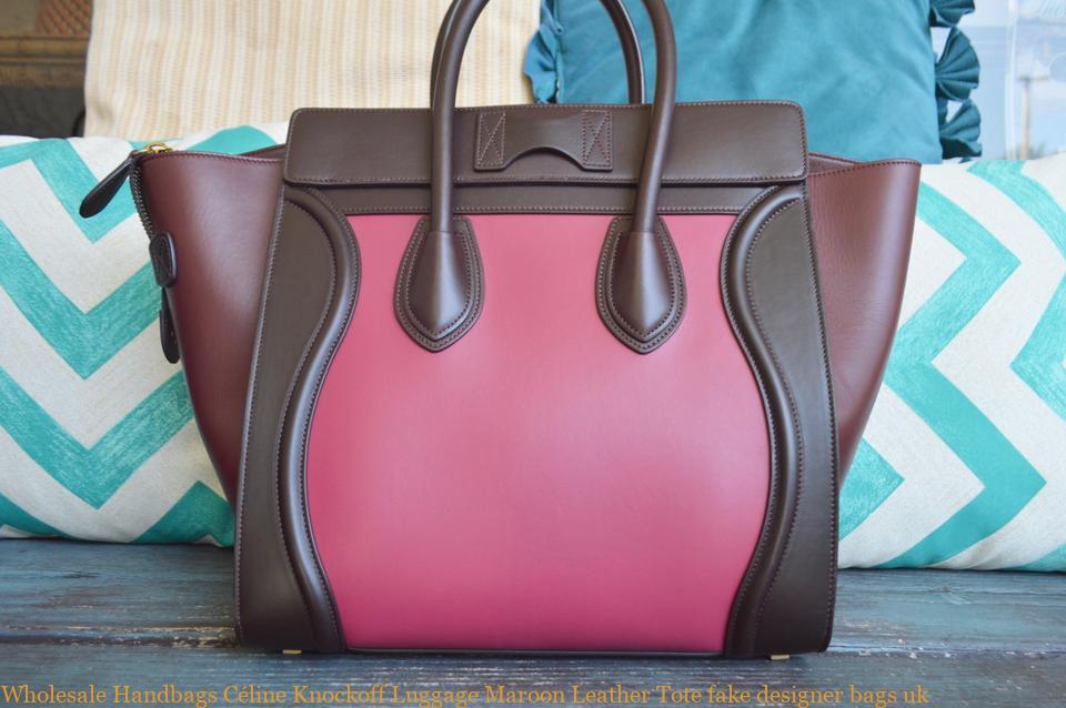 Wholesale Handbags Céline Knockoff Luggage Maroon Leather Tote fake designer bags uk – AAA ...